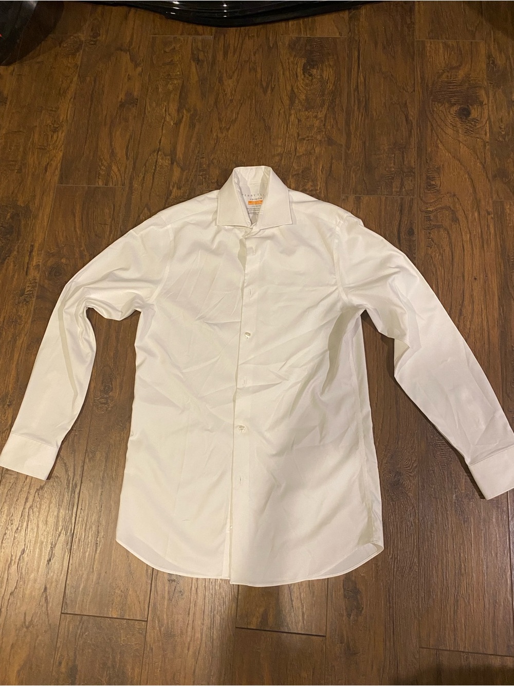 Perry Ellis White Men's Dress Shirt - Spread Collar